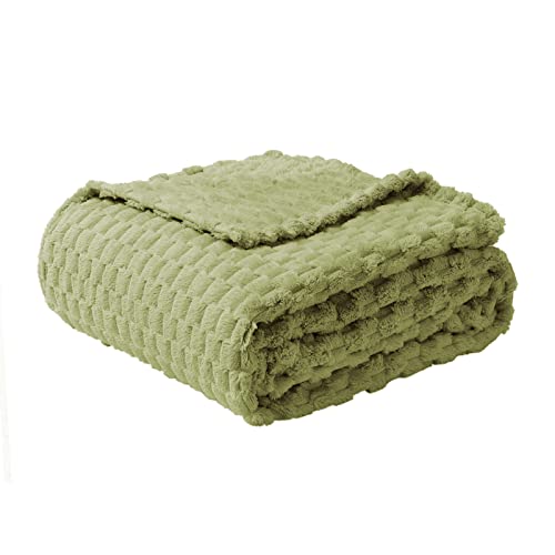 FY FIBER HOUSE Fleece Throw Blanket for Couch 300GMS Super Soft Plush Fuzzy Blankets and Throws for Sofa Bed Office 40x50 Inches Sage Green