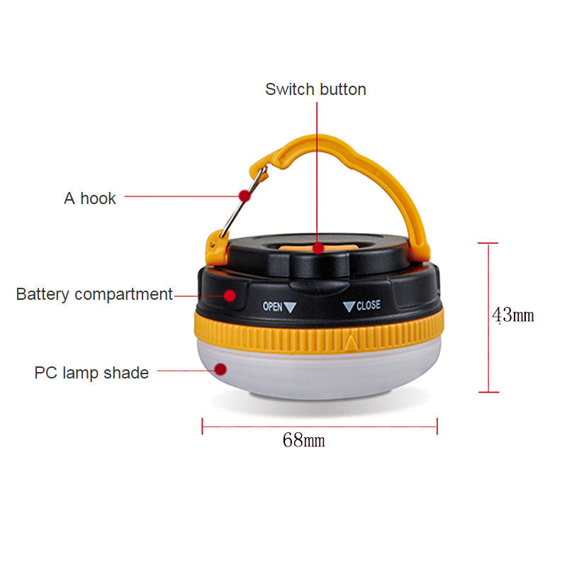 USB Rechargeable LED Camping Tent Light, Waterproof