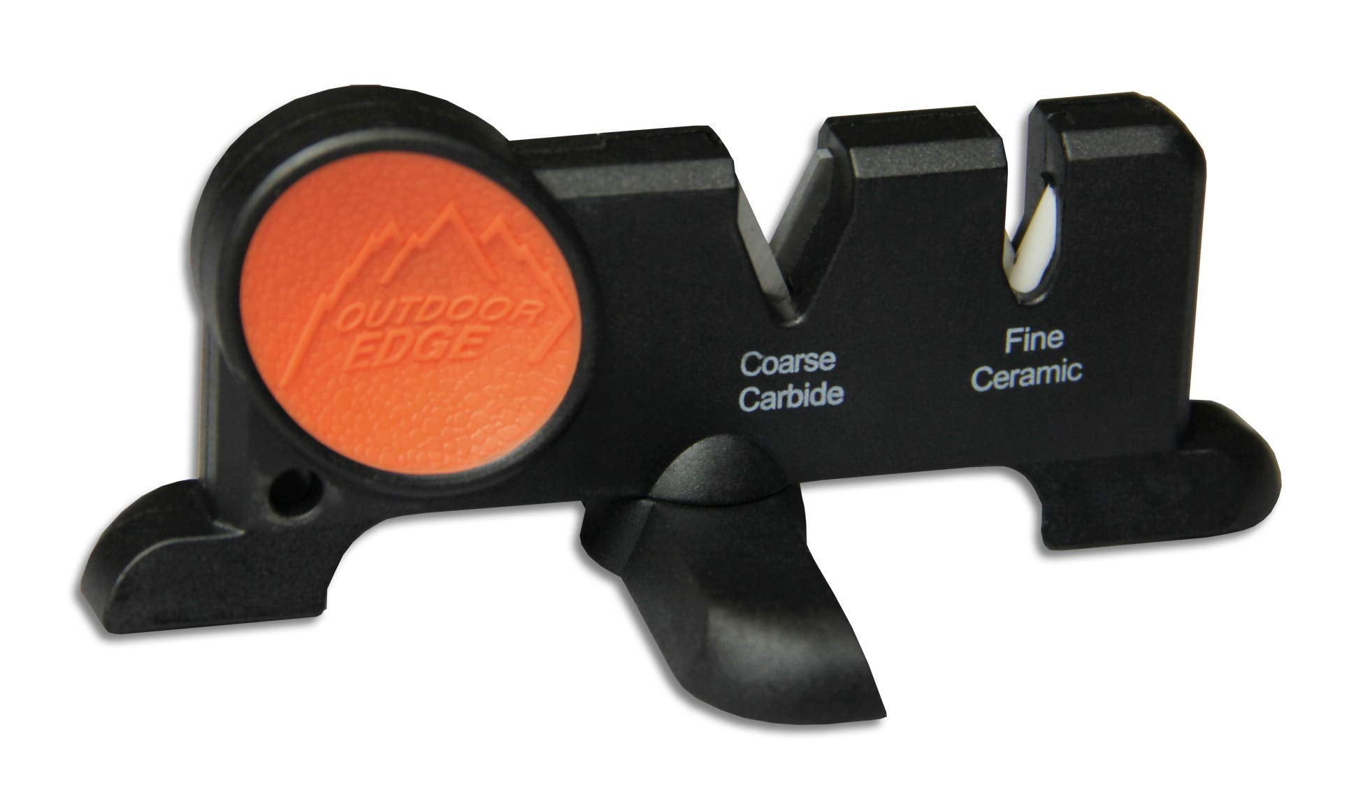 Outdoor Edge Edge-X Pocket Sized 2-Stage Carbide/Ceramic Abrasive Knife Sharpener with Folding X-Base that Improves Stability for all Outdoor and Kitchen Knives
