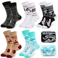 iwoqify Novelty Music Socks for Women - 5 Pairs Fashion Sing Themed Crew Socks Funny Cartoon Socks Great for Girls Fans