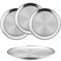 HaWare 18/8 Stainless Steel Plates 4-Piece Metal 304 Dinner Dishes for Kids Children Toddlers 9 Inch Feeding Serving Camping Plates Reusable and Dishwasher Safe