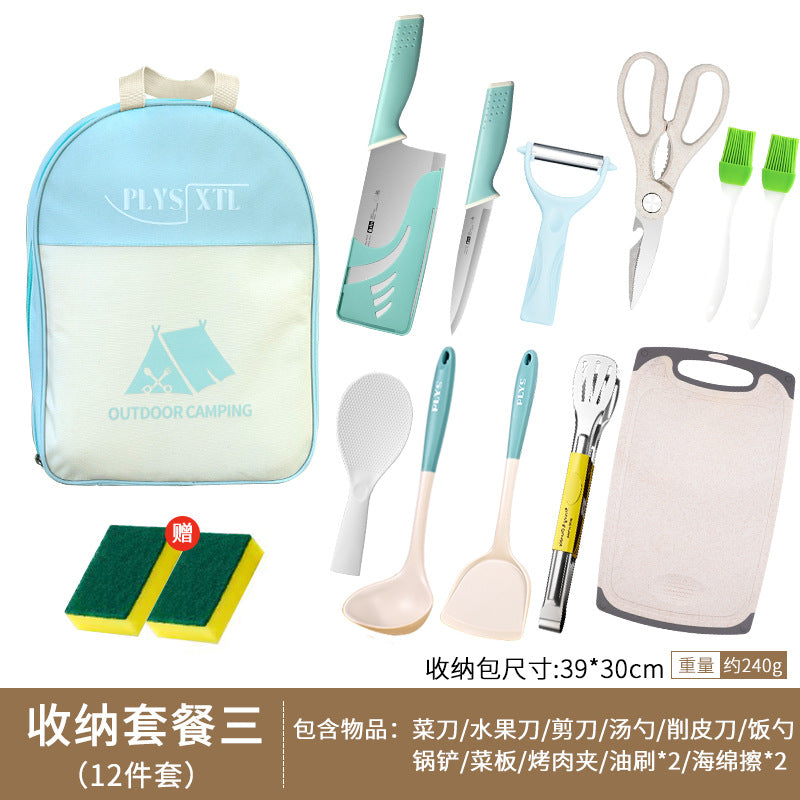 Outdoor Cooking Knife Set with Portable Storage Bag