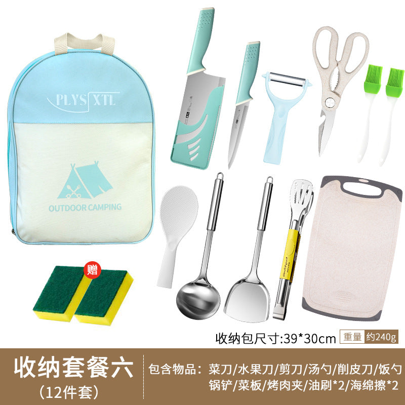 Outdoor Cooking Knife Set with Portable Storage Bag