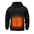 JiXiang Heated Jackets for Men Women Heating Hoodies Sweatshirt Warm USB Electric Heaters Winter Heated Hoodie Outdoor Coat Black